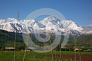 Gorgeous snow mountain and lake