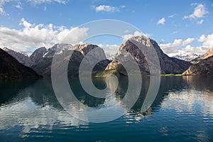 Gorgeous snow mountain and lake