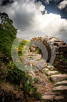 Gorgeous stairway to heaven or stone steps in the Lake District National Park in Cumbria