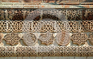Gorgeous Stone Carving Ornaments on the Facade of Mother See of Holy Etchmiadzin Cathedral, Vagharshapat City, Armenia
