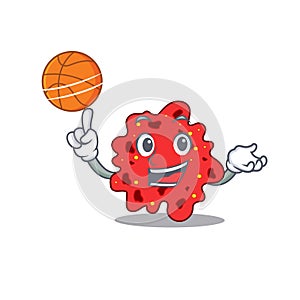 Gorgeous streptococcus pneumoniae mascot design style with basketball