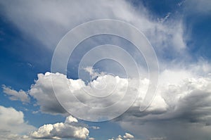 Gorgeous summer sky with white clouds background