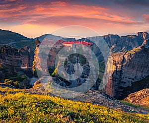 Gorgeous summer view of popular tourist destination - Eastern Orthodox monasteries listed as a World Heritage site