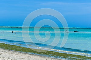 Gorgeous view of Maceio beach with its Caribbean blue waters