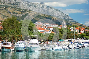 Gorgeous view of marina in dalmatian Baska Voda, C