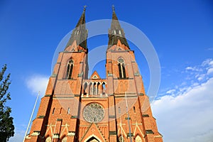 Gorgeous view scandinaviaâ€™s largest church Uppsala cathedral.