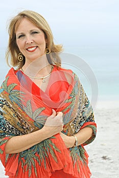 Gorgeous woman outside at the beach