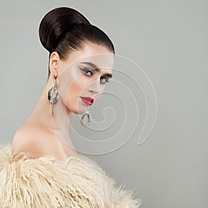 Gorgeous Woman wearing White Fur
