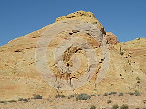 Gorgeous yellow rocks in the desert