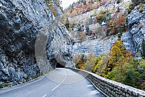 Gorges de la Bourne, the Bourne canyon near Villard de Lans, Vercors in France photo