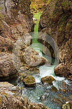 Gorges de la Jogne river canyon in Broc, Switzerland