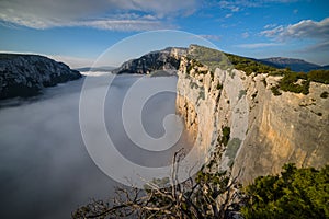 Gorges du Verdon above morning clouds