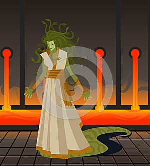 Gorgon medusa monster in the lair