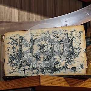 Gorgonzola Cheese and Big Bent Knife