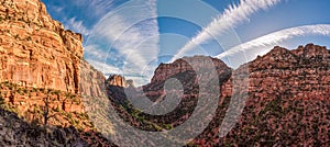 Gorgous landscape of Left Fork Trail to the Subway gorge, Zion NP