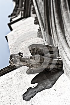 Gorgoyle â€“ gothic detail from the facade of St. Othmar's church in Vienna