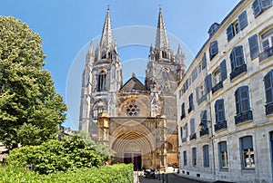 Gorhic facade of Bayonne cathedral photo