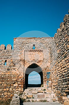 Gori, Shida Kartli Region, Georgia. Gates And Walls Of Gori Fortress