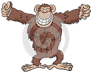 Gorilla ape wild animal cartoon illustration