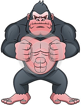 Gorilla cartoon on a white background