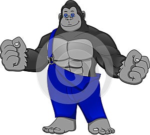 Gorilla cartoon on a white background