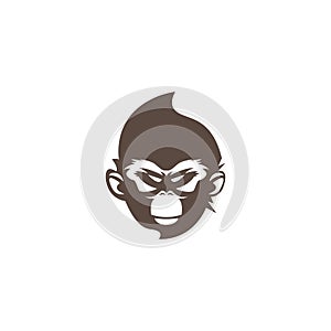 gorilla face logo abstract vector illustration