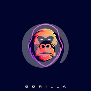 Gorilla face logo vector photo