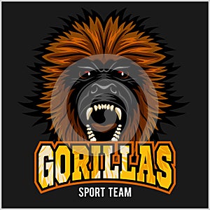 Gorilla head logo vector