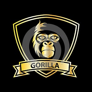 gorilla head vector logo for sport design