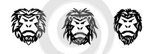 Gorilla head vector, monkey head vector, ape face logo