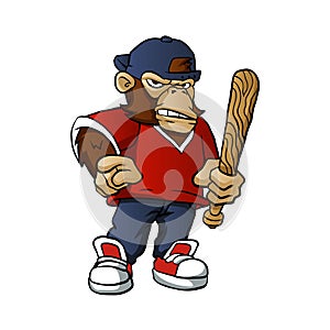 Gorilla Holding Softball Hitting Stick