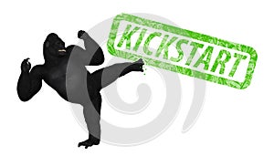 Gorilla Kicking Kickstart Project Illustration