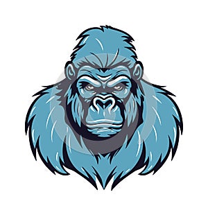 Gorilla logo design isolated on white background.