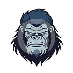 Gorilla logo design isolated on white background.