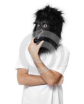 Gorilla man thinking