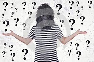 Gorilla man thinking