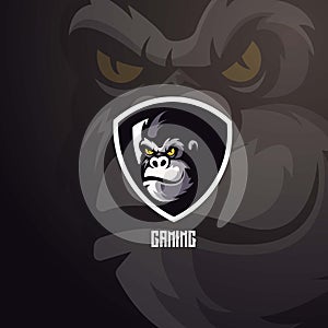Gorilla mascot logo design illustration