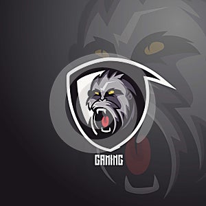 Gorilla mascot logo design illustration vector