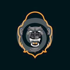 Gorilla mascot logo design with modern illustration concept style for badge, emblem and t shirt printing. Gorilla head