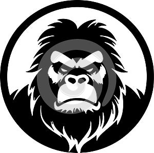 Gorilla - minimalist and flat logo - vector illustration