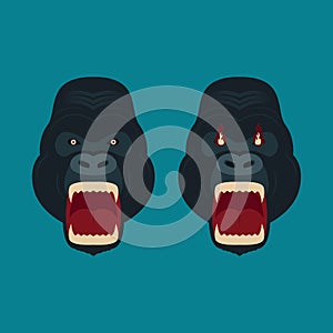 Gorilla Monkey Head Vector