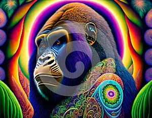 Gorilla monkey portrait - Generative AI
