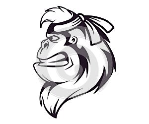 Gorilla ninja head logo