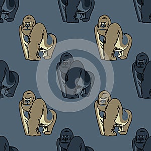 Gorilla seamless pattern