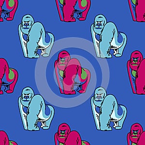 Gorilla seamless pattern