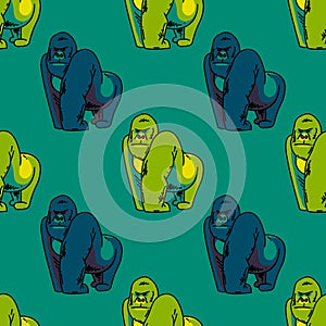 Gorilla seamless pattern