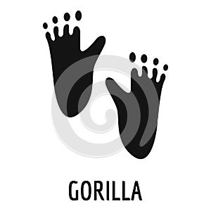 Gorilla step icon, simple style.