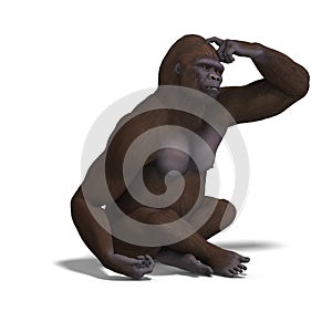 Gorilla thinking photo