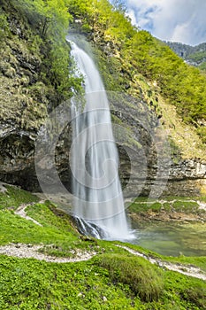 Goriuda waterfall (Fontanon di Goriuda), Valle Raccolana, Friuli Venezia Giulia, Italy