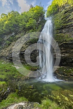 Goriuda waterfall (Fontanon di Goriuda), Valle Raccolana, Friuli Venezia Giulia, Italy